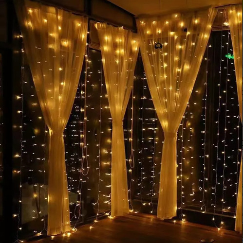 Luces de navidad y decorativas Genérica 3x2mts 3m de largo - calida con cable transparente