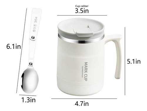 Taza De Café Con Asa, Taza Aislante Portátil Con Tapa Y