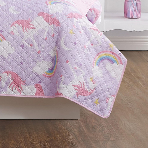 Edredón 4 Piezas Morado/rosa Matrimonial, Modelo Qs3403fu4-2