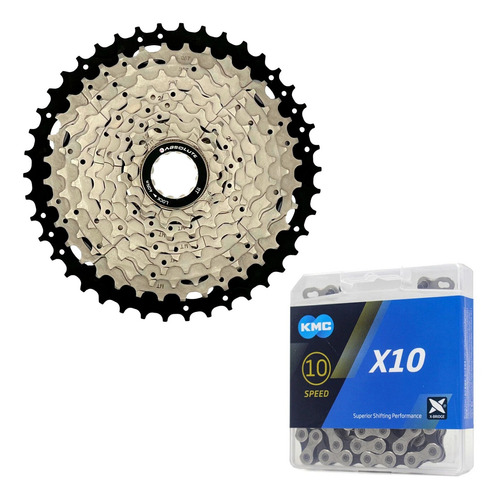 Cassete 10v Absolute 11/42 Corrente Kmc X10 20v Serv Shimano