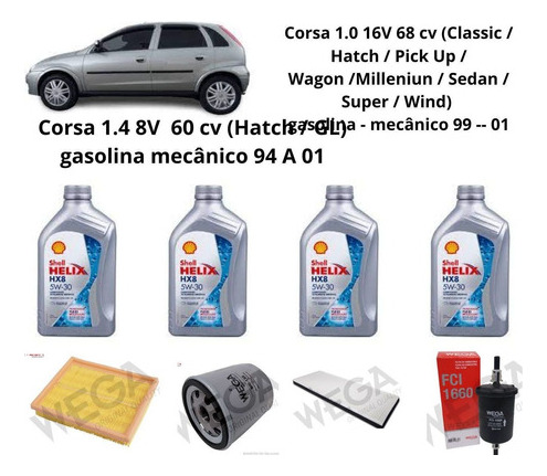 Kit Revisao Troca De Oleo Agile Montana Corsa 1.4 Classic