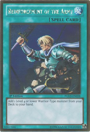 Yugioh! Reinforcement Of The Army - Pgld (gold Rare)