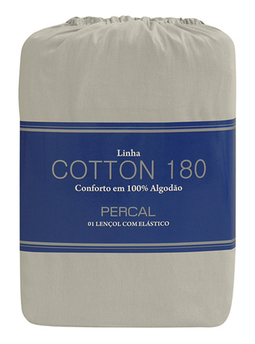 Lençol Zelo Cotton 180 Com Elástico Solteiro Bege Desenho do tecido Liso