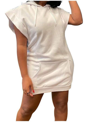 Blusão Vestido Em Moletom Com Capuz Do P Ao G2 Plus Size