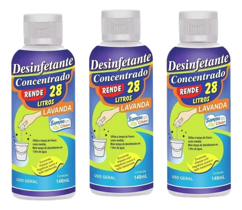 6 Desinfetante Concentrado Lavanda - Rende 28 Litros
