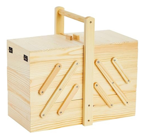 Wooden Sewing Box Organizer For Sewing Supplies With 3 ...