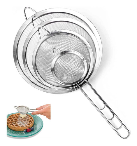 Colador De Cocina Acero Inoxidable 4pzs, Coladores De Malla