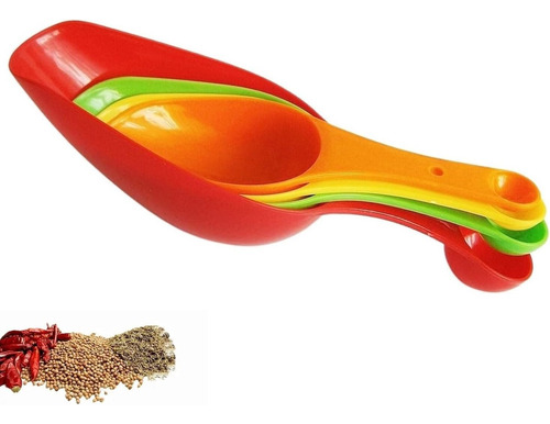 Juego De 4 Palas Cucharas Medidoras Doble Funcion