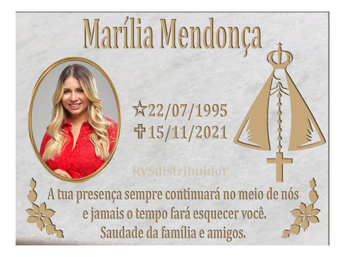Lápide De Mármore 25x30cm Foto Porcelana 9x12cm Para Tumulo Lapide