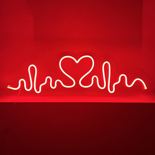 Letreros Neon Led Anuncios Luminoso Heart Beat Corazon