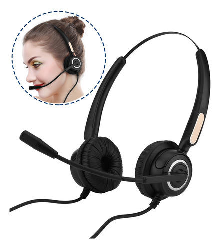 250cm Auriculares De Centro De Llamadas Usb Con Micrófono