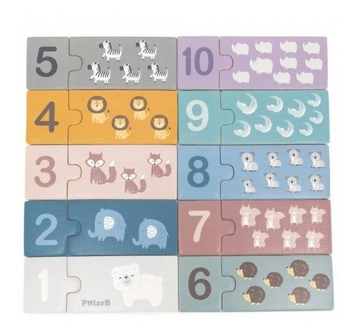 Imagen 3 de 4 de Puzzle Números De Madera Viga Polar B