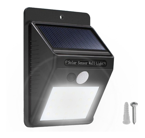 Imagen 1 de 10 de Panel Reflector Solar 20 Led Sensor Movimiento Ip65