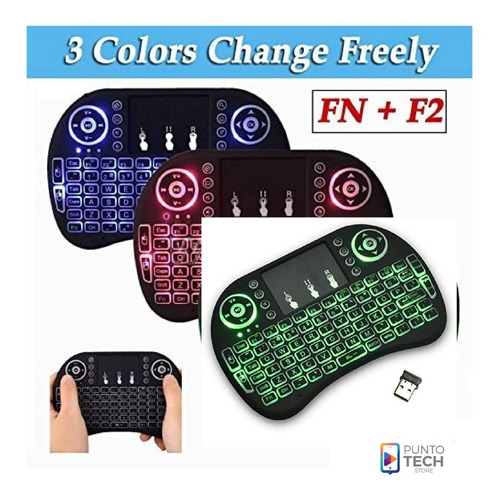 Teclado Mini Wireless Para Smart Tv Control Remoto Con Luz