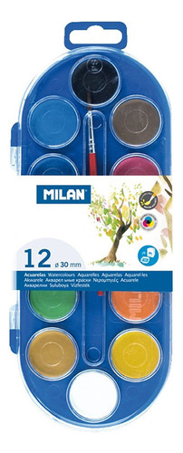 Acuarela 12 Colores 30mm Con Pincel