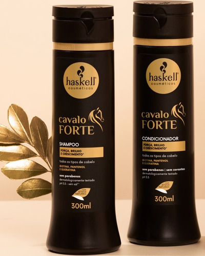 Shampoo Haskell Cavalo Forte 300ml Força Brilho E Hidratação