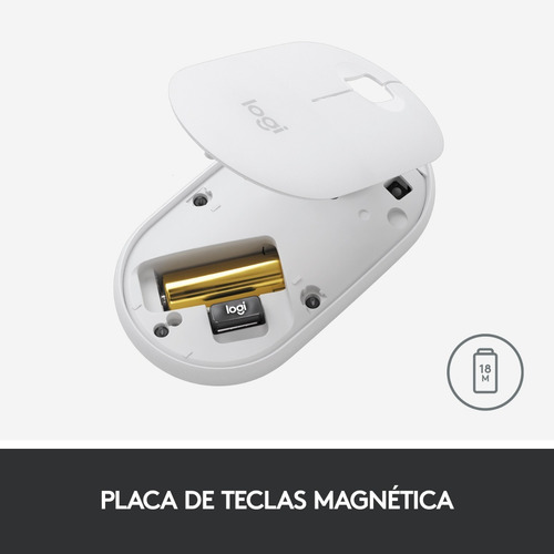 Imagen 10 de 12 de Mouse Wireless Bluetooth Logitech Pebble M350 Blanco