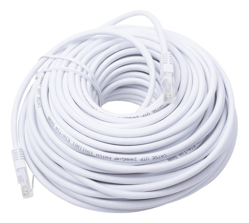 Cable De Red 30metros Armado Patch Cord Cat5e Rj45 Blanco