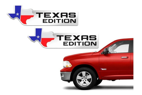 Par Emblemas Adesivos Texas Edition Acessório Cromado 3d 