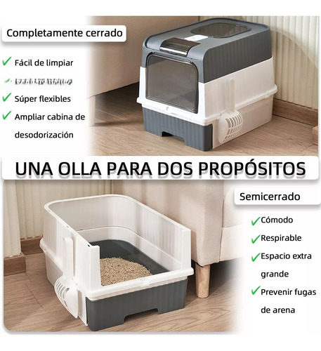 Arenero Cerrado Con Bandeja Sanitaria Para Gatos- Baño Xxl