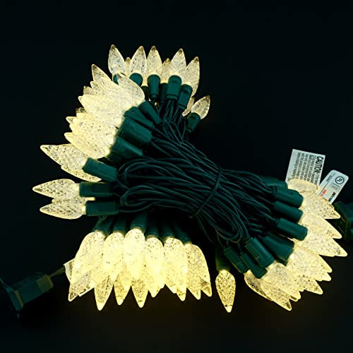 Luces De Navidad Led C6 Forma De Fresa Blancas Cálidas...