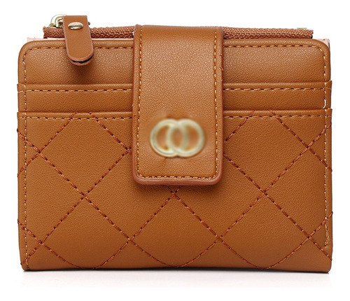 Cartera Monedero Plegable Con Cremallera A Cuadros P/mujer