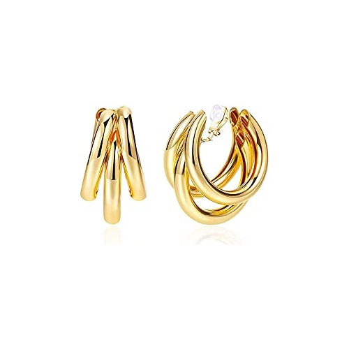 Aretes De Aro Chapados En Oro De 14 Quilates Para Mujer