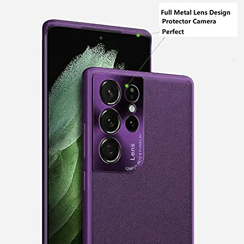 Funda Para Samsung Galaxy S21 Ultra Morado 6.8 Pulgada Piel