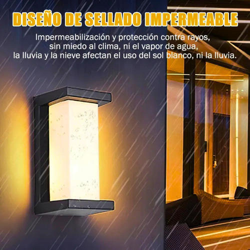 Lámpara Luces Led Pared Impermeable Para Exteriores Moderno Negro