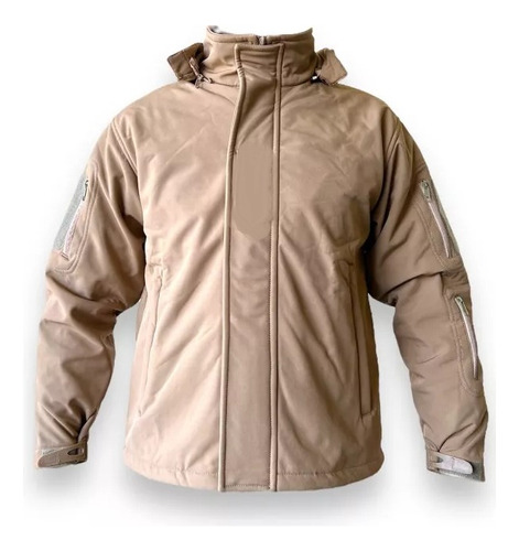 Campera Tactica Softshell Impermeable Capucha Hombre Policia