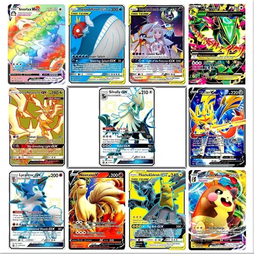 Kit 50 Cartas Pokemon Vmax V Shiny Aliados Gx