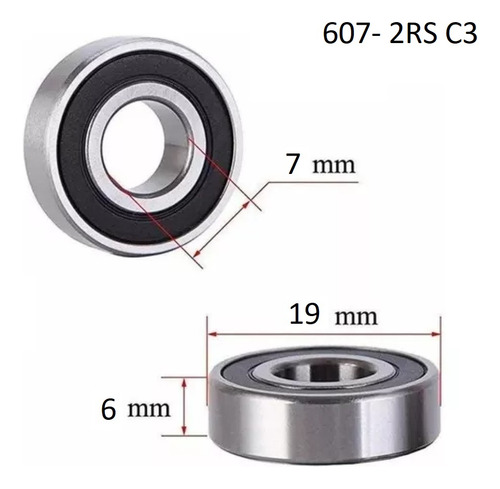 Rodamiento Gauss 607 C3 7x19x6 Milimetros