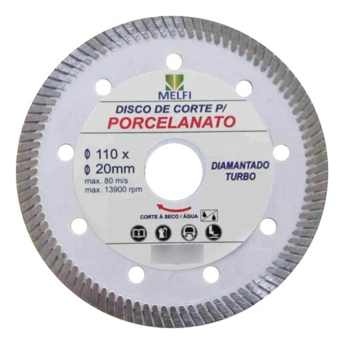 Disco Diamantado Para Porcelanato 110mm X 20mm Turbo