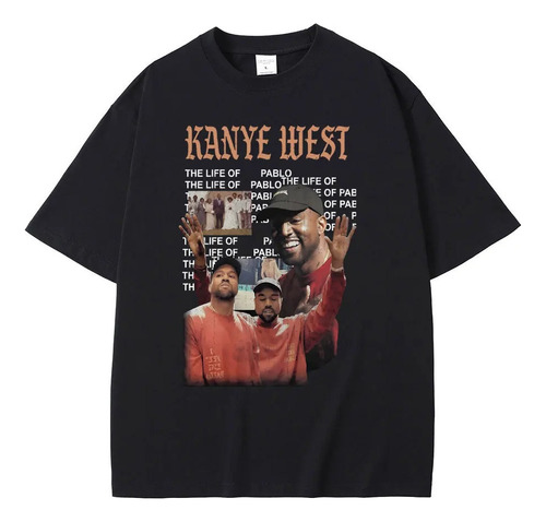 Camiseta Algodón Con Estampado Del Rapero Kanye West