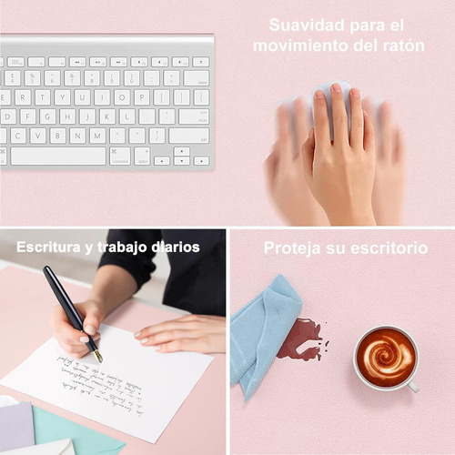 Alfombrilla De Ratón Y Teclado De Pu Cuero - Mouse Pad Para