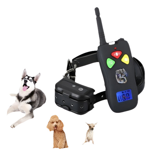 Lcd Perro Collar 1000ft Sonido Remoto Vibración Led Caja Fue