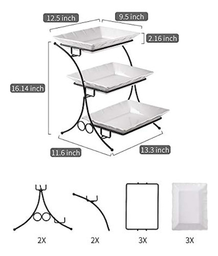 Juego De Horno De Porcelana Con Soporte De 3 Niveles