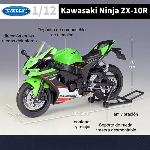 2021 Kawasaki Ninja Zx-10r Negro Miniatura Metal Moto 1/12 2021 Kawasaki Ninja Zx-10r Negro Miniatura Metal Moto 1/12