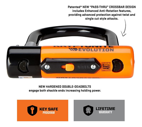 Kryptonite Evolution 11-14mm U-lock With Flexframe-u Brac Ac