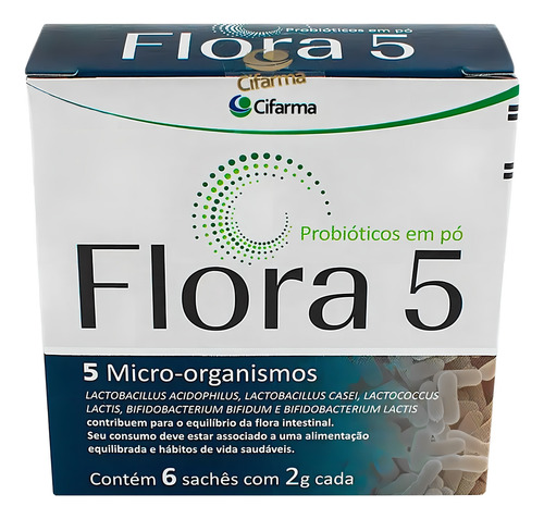 Flora 5 Probiótico 6 Sachês - 5 Micro-organismos