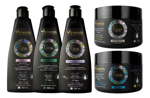 Kit Arvensis Cachos Ondulados E Cacheados + Geleia Alta 250g