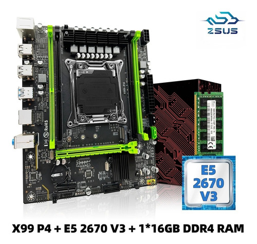 Combo Tarjeta Madre + Procesador Intel E5 2670 + 16gb Ddr4