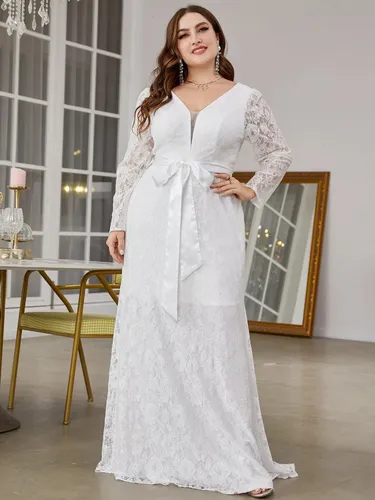 Vestido blanco online largo talla grande