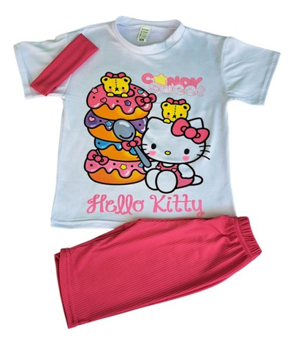 Conjunto De Playera Y Short Biker De Hello Kitty Ligero
