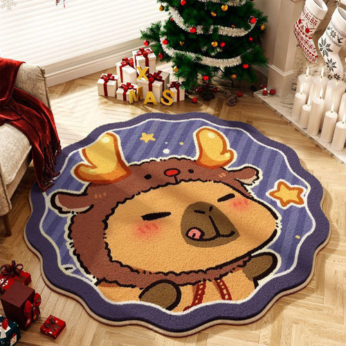 Alfombra De Piso Con Dibujos Animados, Decoración Navideña,