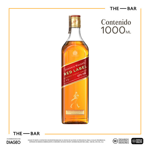 Johnnie Walker Red Label whisky etiqueta roja 1L