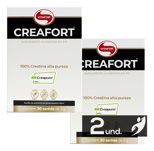 Kit 2 Creafort Vitafor 30 Sachês De 3g Sabor Não Se Aplica