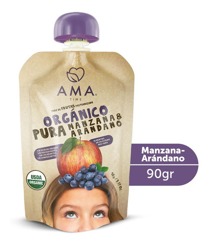 Pure Manzana Arandano Organico Certificado 90 Grs Ama