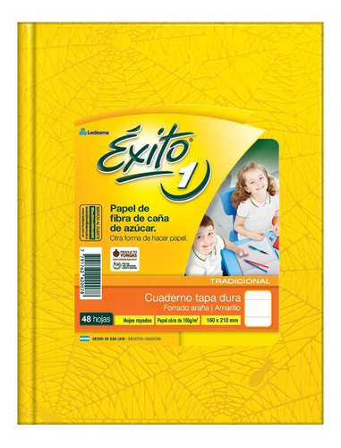 Cuaderno Éxito E1 Tapa Dura 48 Hojas Rayado Univ Amarillo