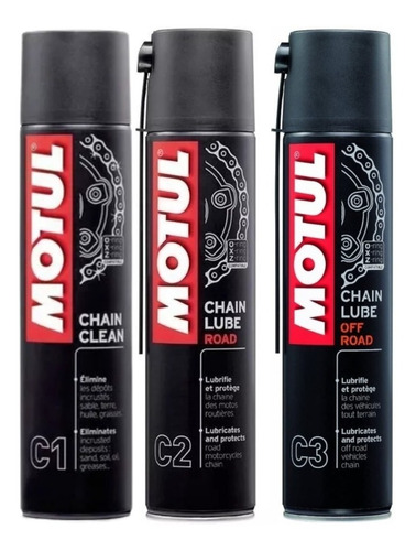 Motul C1 Cadenas Desengrasante + Motul C2 + Motul C3